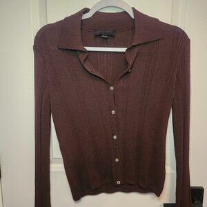 Zara Brown Collared Cardigan (S) – Cozy Chic Fall Staple